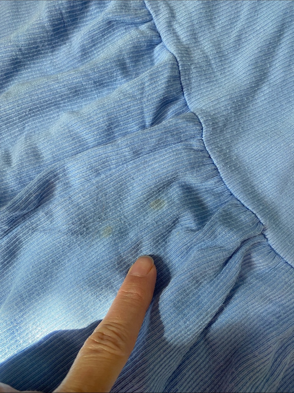 Light Blue Ribbed V-Neck Button-Front Maxi Dress - Picture 5 of 6